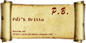 Pók Britta névjegykártya